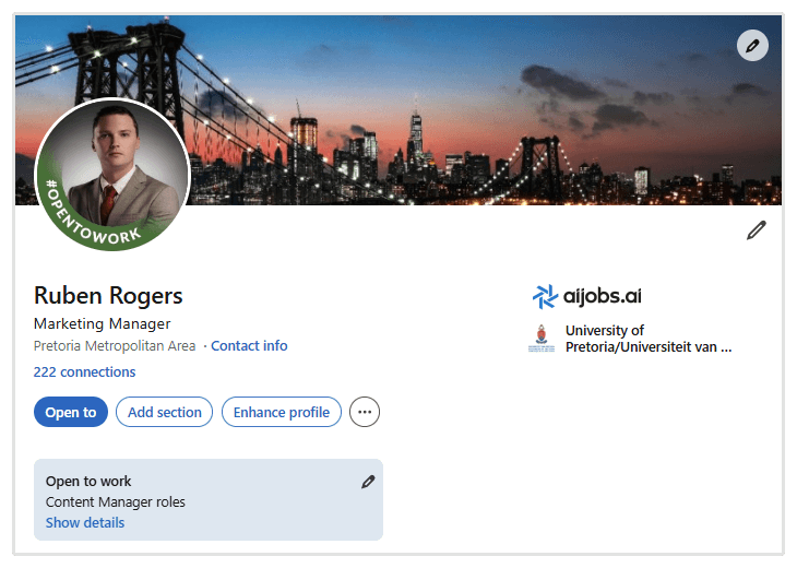 LinkedIn open to work